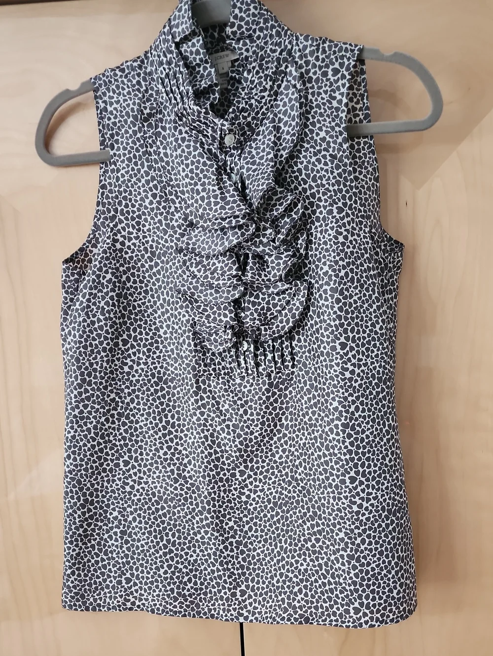 Pretty 100% Silk Ruffle Blouse By J. Crew